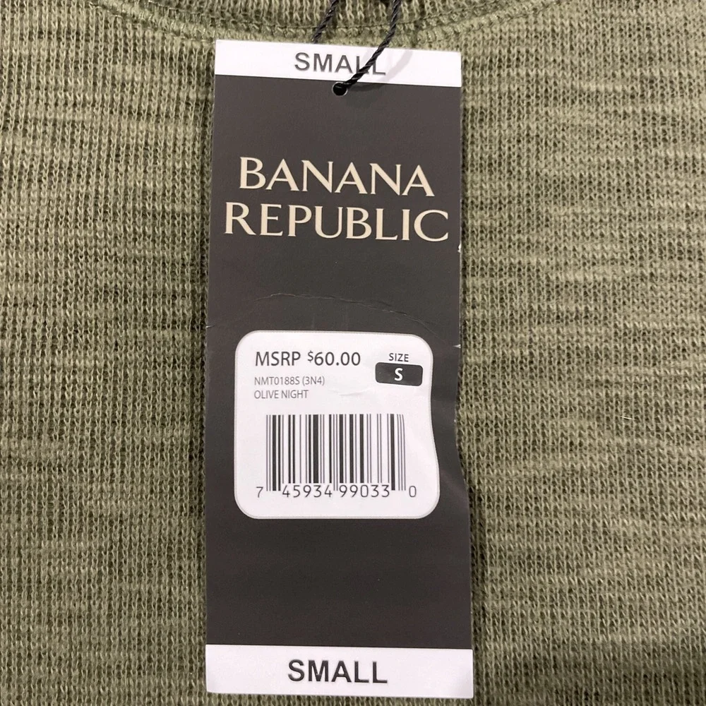 Banana Republic Men's Double Knit Long Sleeve Crewneck Shirt For Live Size S NWT
